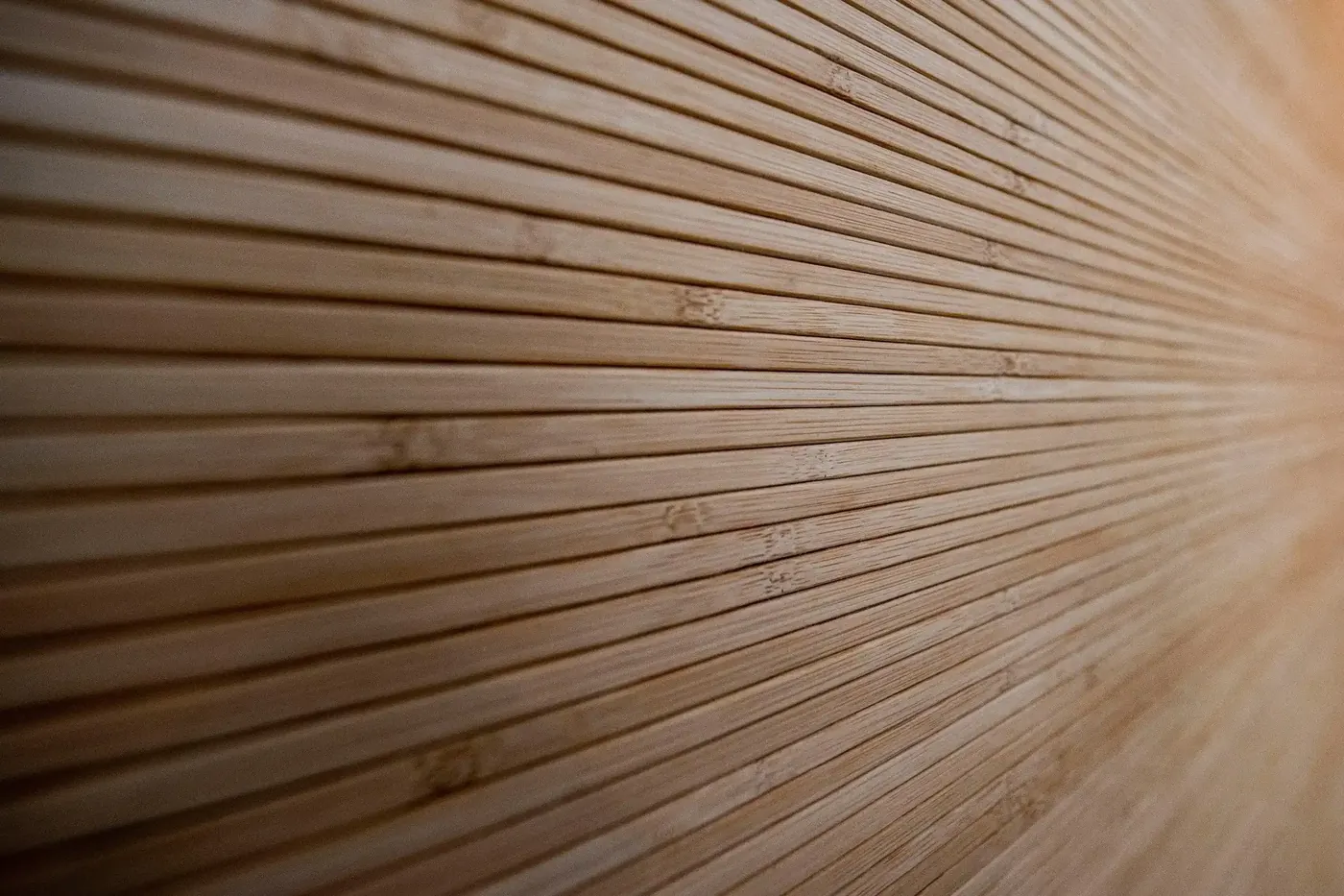 Detalle de revestimiento interior de bambú
