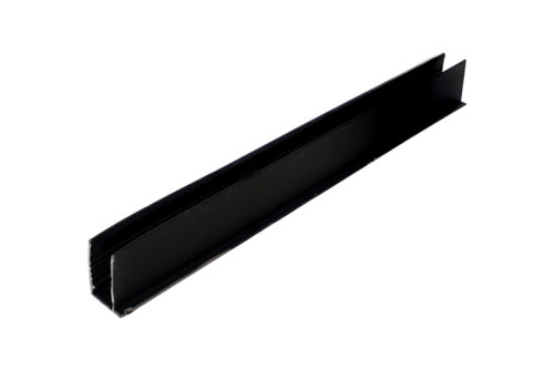 PERFIL TIPO U TERMINAL LAMINA 8MM NEGRO